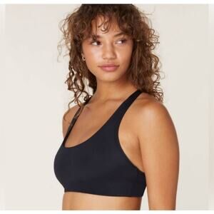 Andie The Caledonia Top Small Black Criss Cross Strappy Scoop Neck Stretchy‎ NWT